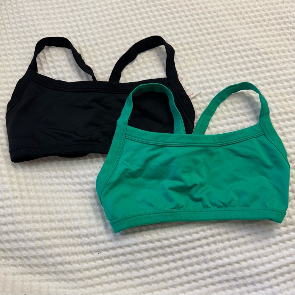 black and green bralettes